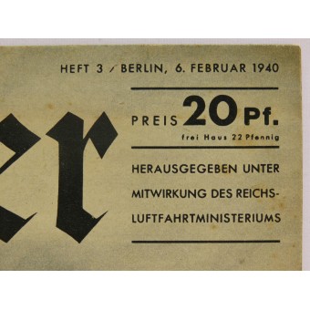Der Adler, Nr. 3, 6. Février 1940, le magazine Luftwaffe.. Espenlaub militaria